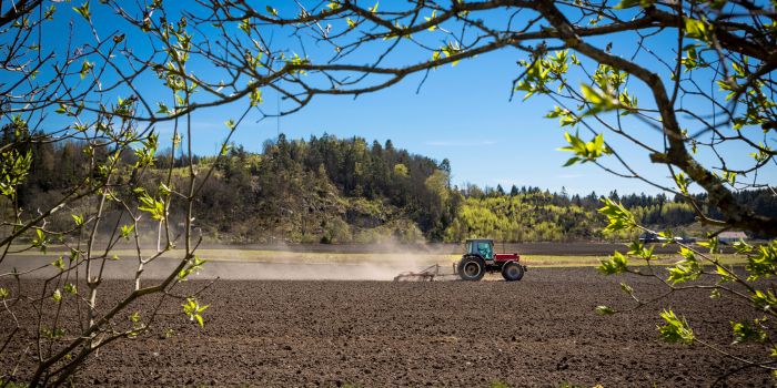 Åker som plöjs