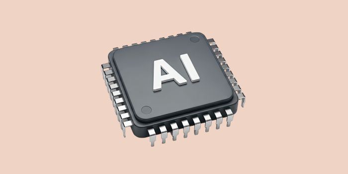 En tangentsbordstangent med bokstäverna AI