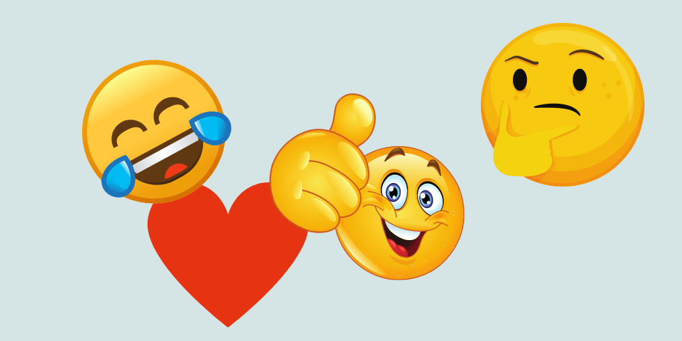 Exempel på fyra olika emojisar.